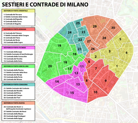 Sestieri e contrade di Milano