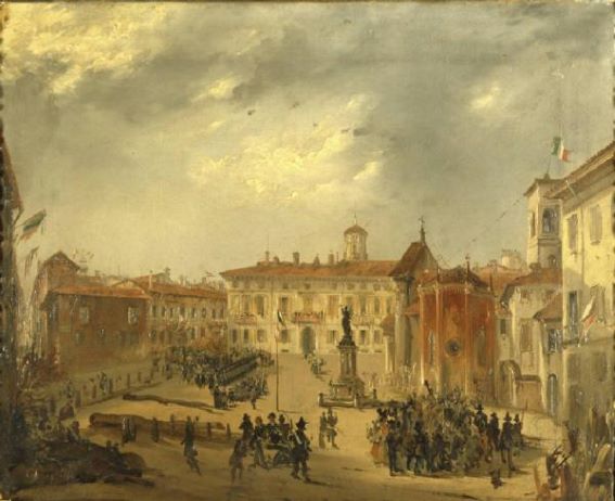 Piazza Borromeo nel 1400